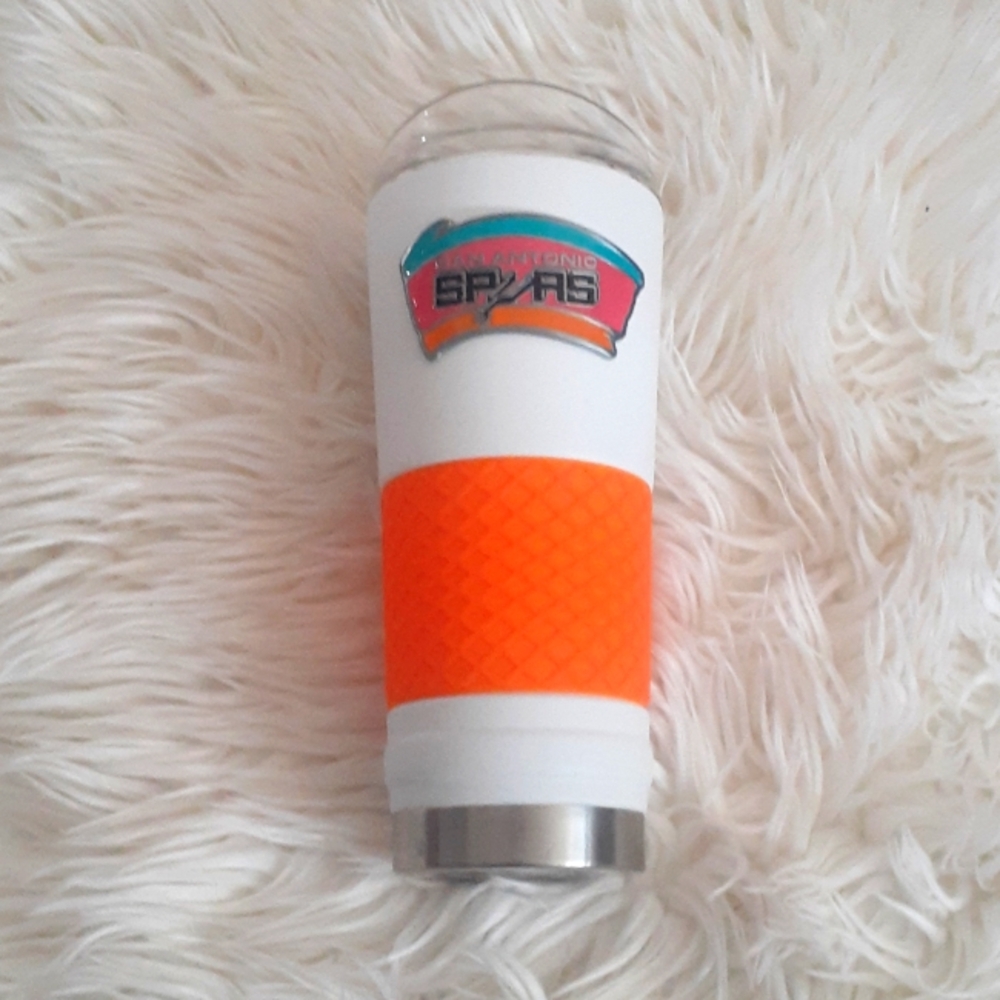 Rare San Antonio Spurs White 24 Oz. Insulated Tumbler